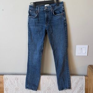 AGOLDE Mid Rise Slim Crop Cotton Straight Leg Denim Size 25 | Elevated Basics